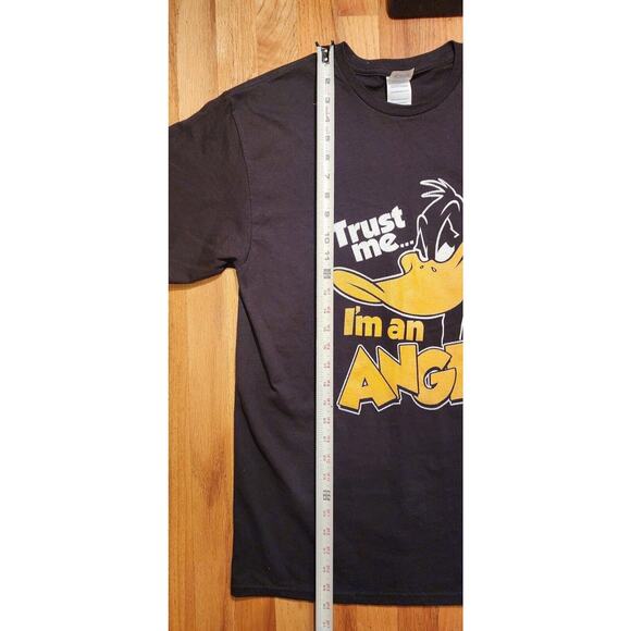 Vintage Daffy Duck Size Large Black T Shirt Trust Me I’m An Angel - Picture 4 of 5
